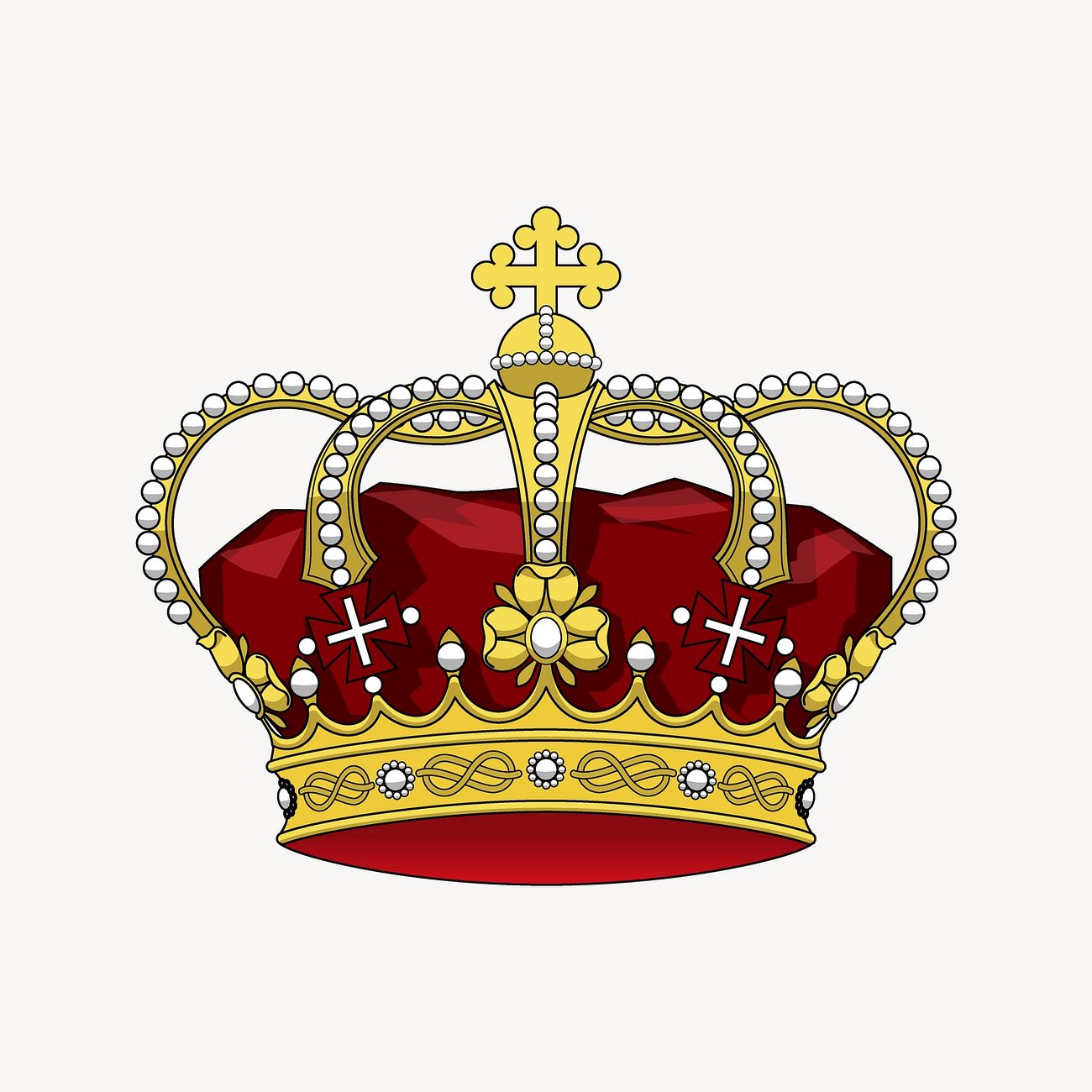 Royal crown sticker, object illustration